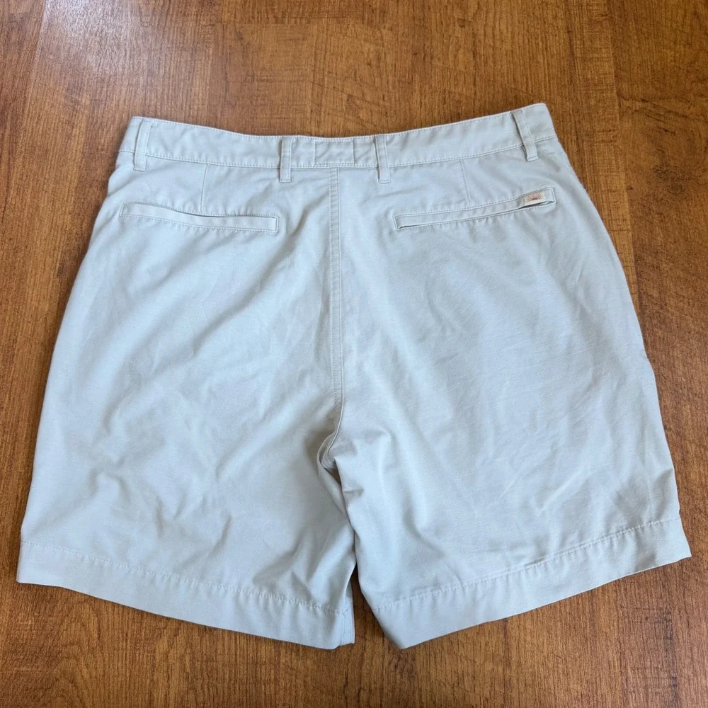 Faherty All Day Shorts Mens 33 Beige Hybrid Stretch Chino Casual Summer Beach